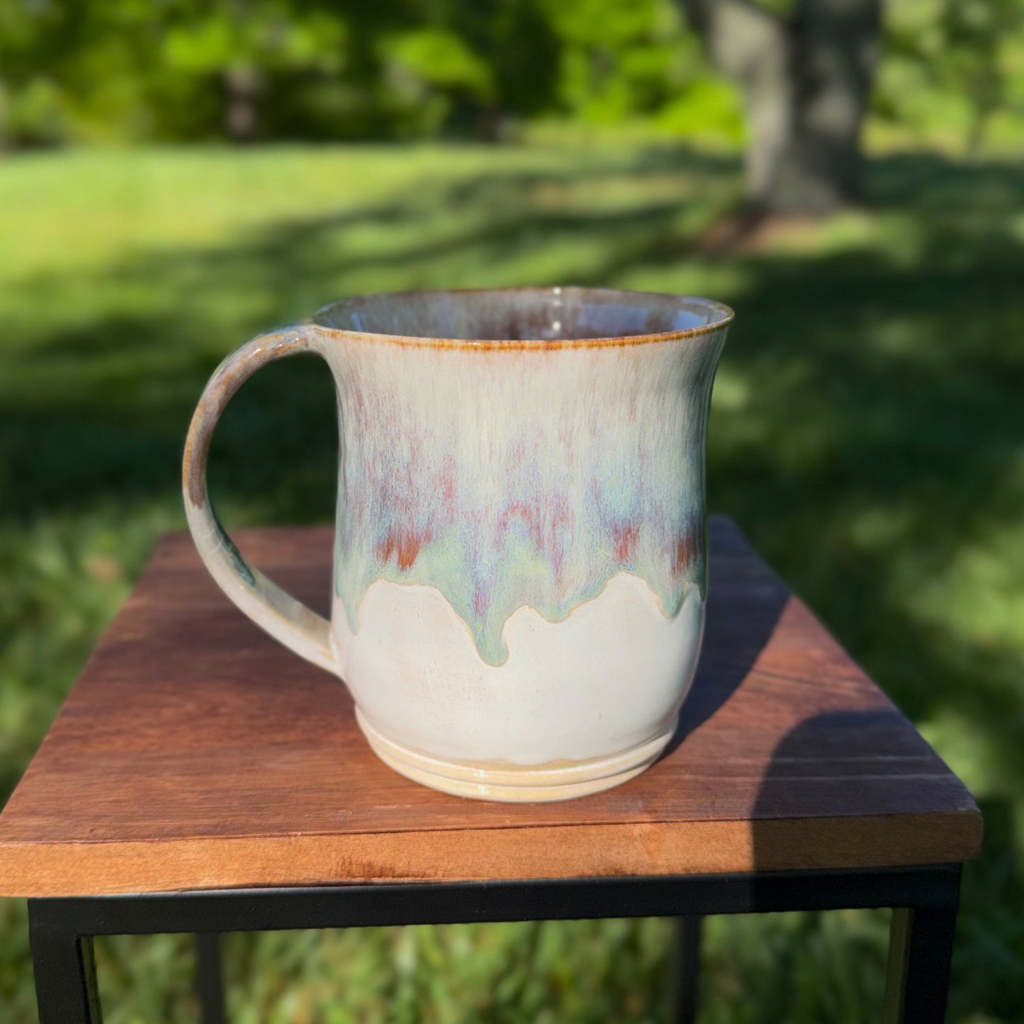 Coffee Mug- White w/ Blue & Purple
