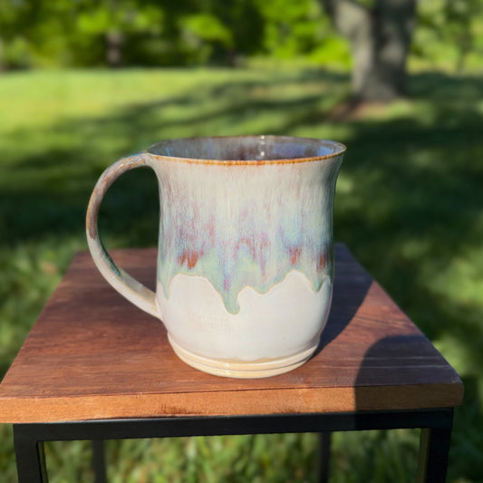 Coffee Mug- White w/ Blue & Purple
