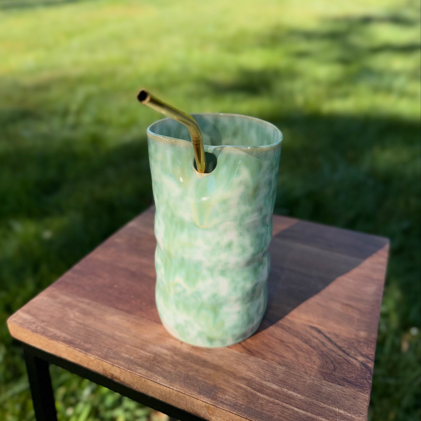 Straw Tumbler- Light Green